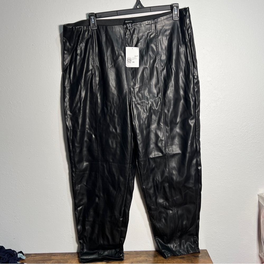 Forever 21 Women's Black Faux Leather Pants